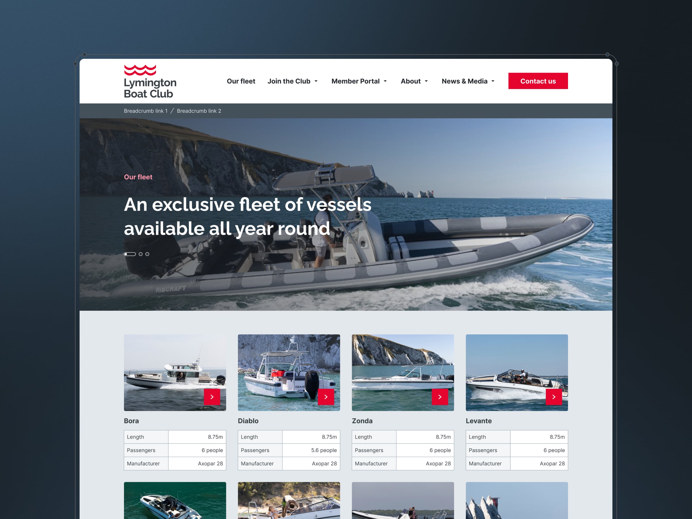 Mockup of SRC website design.